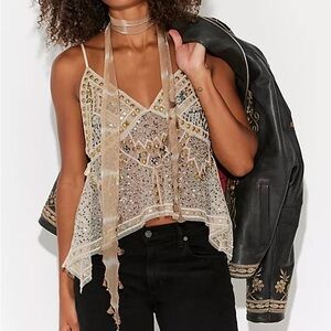Free People White Highway Tank
